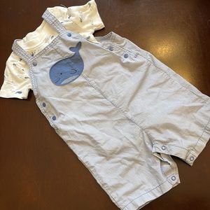 Carter’s whale 🐳 nautical overall set